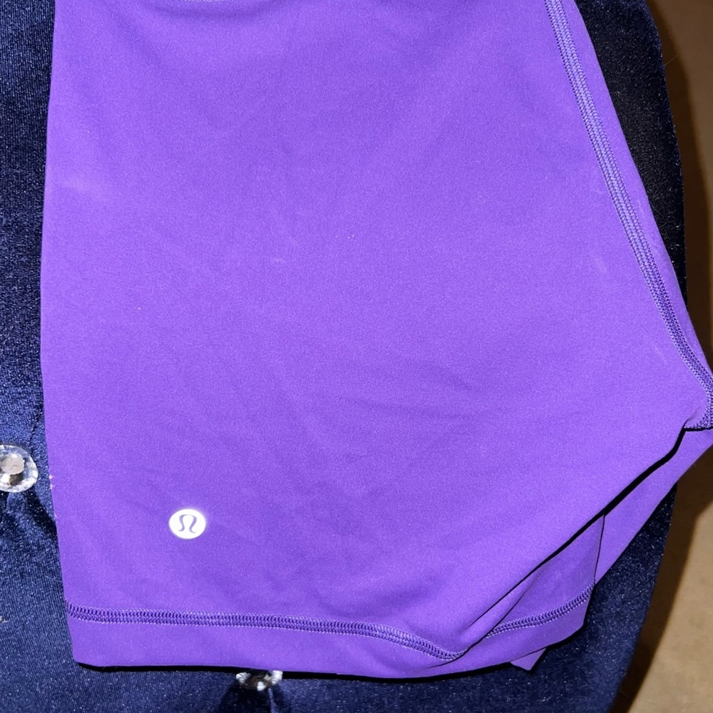 Lululemon Purple Bike Shorts square size dot - Picture 3 of 6